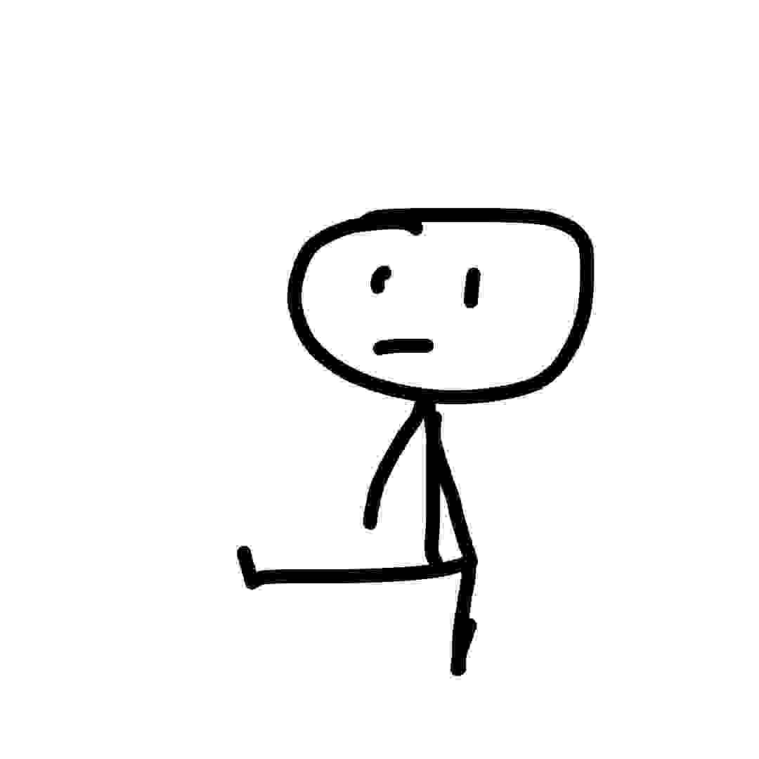 Stick man sitting